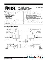 Datasheet IDT709199L9PF manufacturer IDT