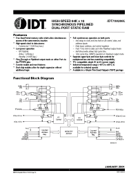 Datasheet IDT709289L12PFI manufacturer IDT