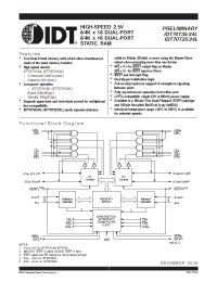 Datasheet IDT70T25L20BFI manufacturer IDT
