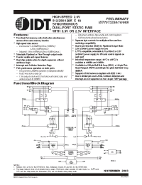 Datasheet IDT70T3319S166DDI manufacturer IDT