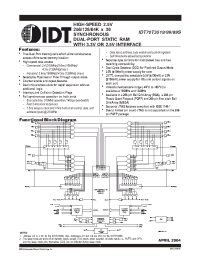 Datasheet IDT70T3519S133BC manufacturer IDT