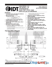 Datasheet IDT70T3519S166BC8 manufacturer IDT