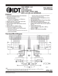 Datasheet IDT70T3539MS133BC manufacturer IDT