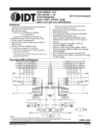 Datasheet IDT70T3589S133DRI производства IDT