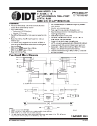 Datasheet IDT70T631S15BF manufacturer IDT