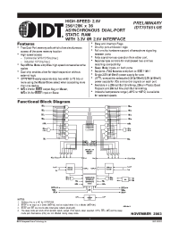 Datasheet IDT70T651S10BF manufacturer IDT