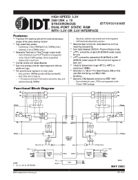 Datasheet IDT70V3319S133BCI manufacturer IDT