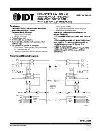 Datasheet IDT70V3379S4BC manufacturer IDT
