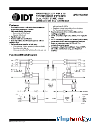 Datasheet IDT70V3389 manufacturer IDT