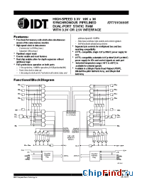 Datasheet IDT70V3569L5BF manufacturer IDT