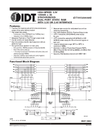 Datasheet IDT70V3589 производства IDT