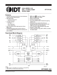 Datasheet IDT70V38L15PF manufacturer IDT