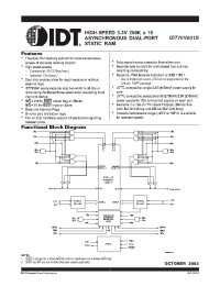 Datasheet IDT70V631S manufacturer IDT