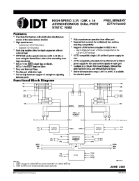 Datasheet IDT70V639S manufacturer IDT