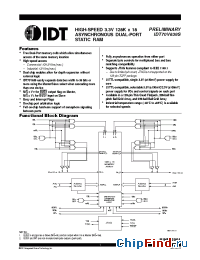 Datasheet IDT70V639S10BC8 manufacturer IDT