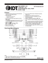 Datasheet IDT70V658S15BF manufacturer IDT