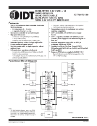 Datasheet IDT70V7319S133BC manufacturer IDT
