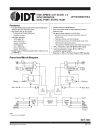 Datasheet IDT70V9079S12PFI manufacturer IDT