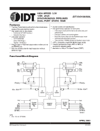 Datasheet IDT70V9099L12PFI manufacturer IDT