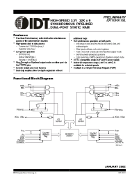 Datasheet IDT70V9179L12PFI manufacturer IDT