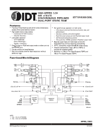 Datasheet IDT70V9289L12PFI manufacturer IDT