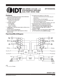 Datasheet IDT70V9349 manufacturer IDT