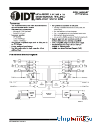 Datasheet IDT70V9369L12PF8 manufacturer IDT