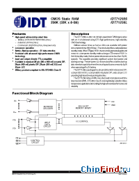 Datasheet IDT71256L-100B manufacturer IDT