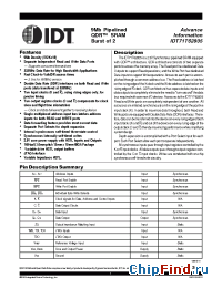 Datasheet IDT71T62805 manufacturer IDT