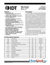 Datasheet IDT71T64805 manufacturer IDT