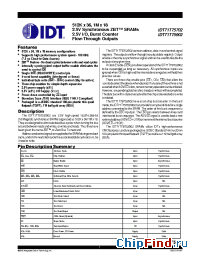 Datasheet IDT71T75702S80PF manufacturer IDT