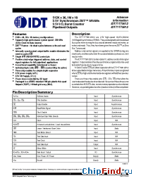 Datasheet IDT71T75812 manufacturer IDT