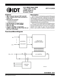 Datasheet IDT71V124SA10TY manufacturer IDT