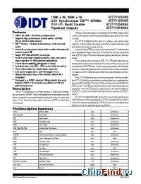 Datasheet IDT71V2546-150 manufacturer IDT