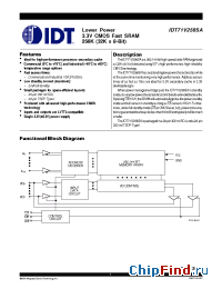 Datasheet IDT71V256SA-12 manufacturer IDT