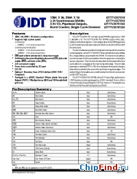 Datasheet IDT71V25761S166BGI manufacturer IDT