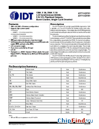 Datasheet IDT71V25761S200PF manufacturer IDT