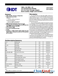 Datasheet IDT71V2577S85PFI manufacturer IDT