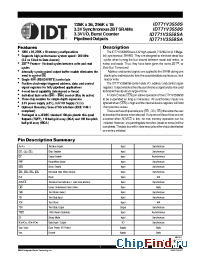 Datasheet IDT71V3556-166 manufacturer IDT