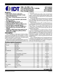 Datasheet IDT71V3559S75PF manufacturer IDT