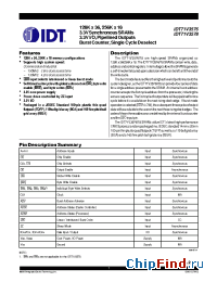 Datasheet IDT71V3576 manufacturer IDT