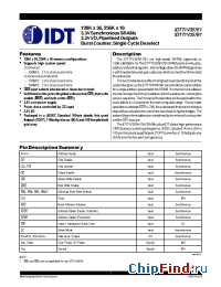 Datasheet IDT71V35761S-183 manufacturer IDT