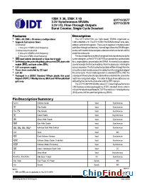 Datasheet IDT71V3579S80PF manufacturer IDT