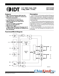 Datasheet IDT71V416L10PH manufacturer IDT