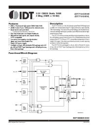 Datasheet IDT71V416VL12YG manufacturer IDT