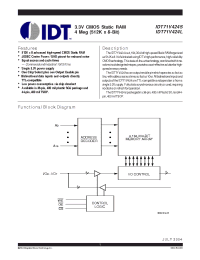 Datasheet IDT71V424L12YGI manufacturer IDT