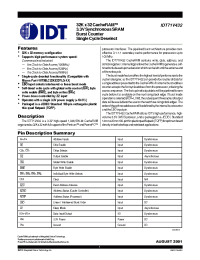 Datasheet IDT71V432S7PF manufacturer IDT