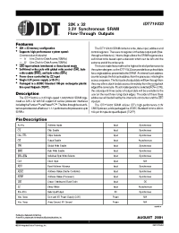 Datasheet IDT71V433 manufacturer IDT