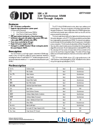 Datasheet IDT71V433S10PF производства IDT
