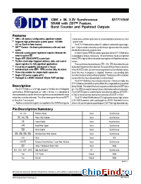 Datasheet IDT71V546S-117 manufacturer IDT